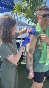 V Elements client getting vitamin D shot from certified nurse. 