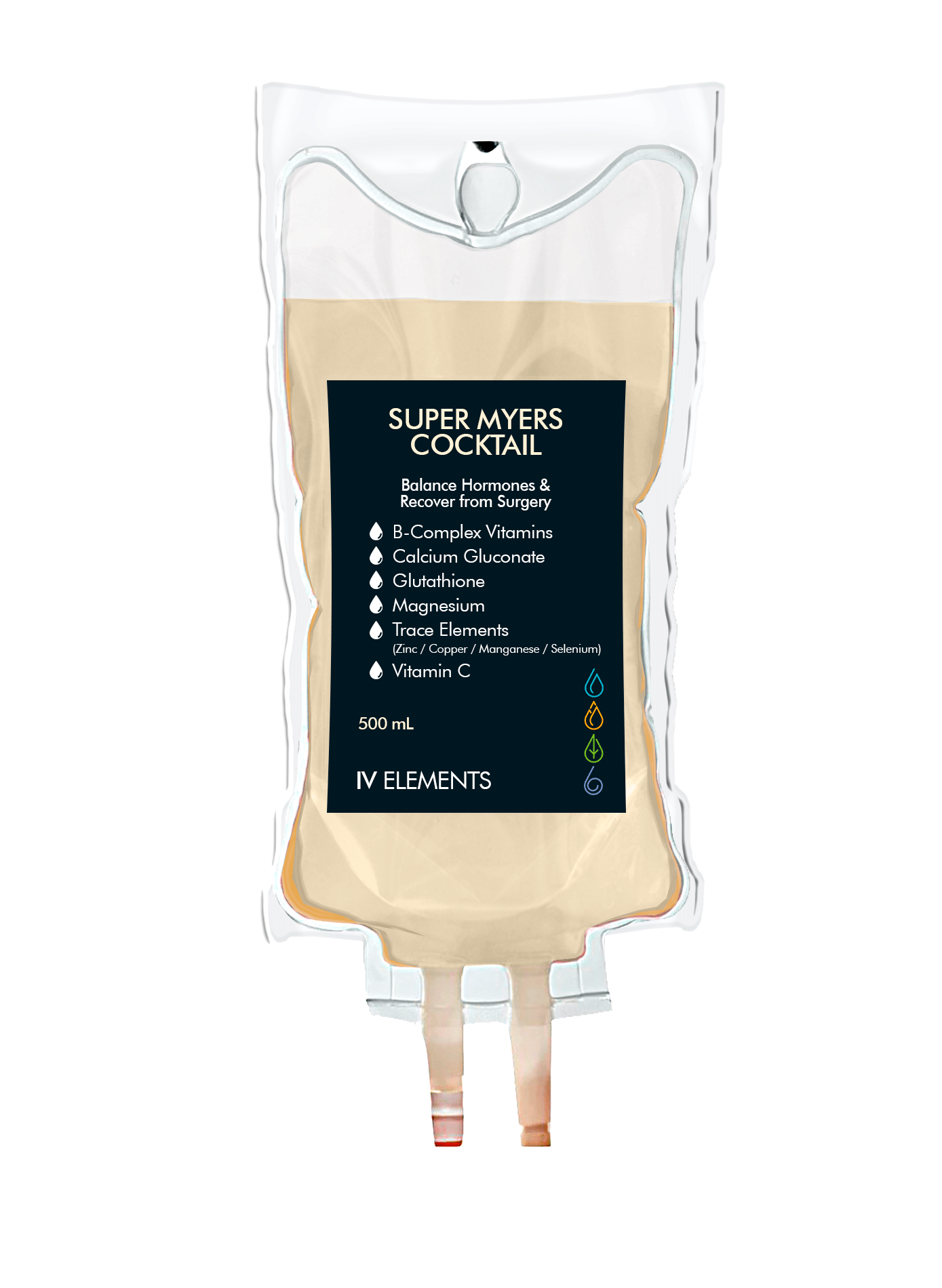 Super Myers Cocktail IV drip bag from IV Elements: Balance hormones & recover from surgery