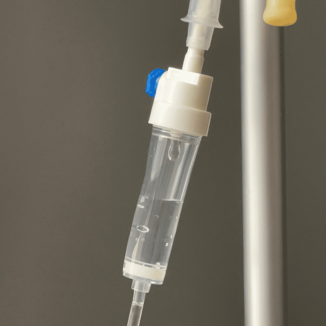 Zoomed in image of IV port