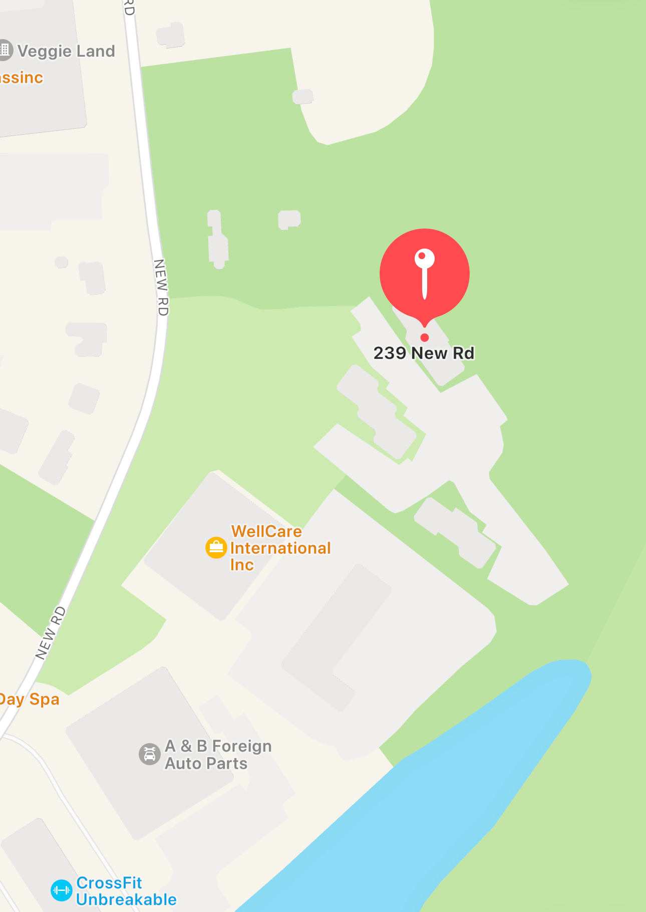 A map showing the Parsippany location at 239 New Road