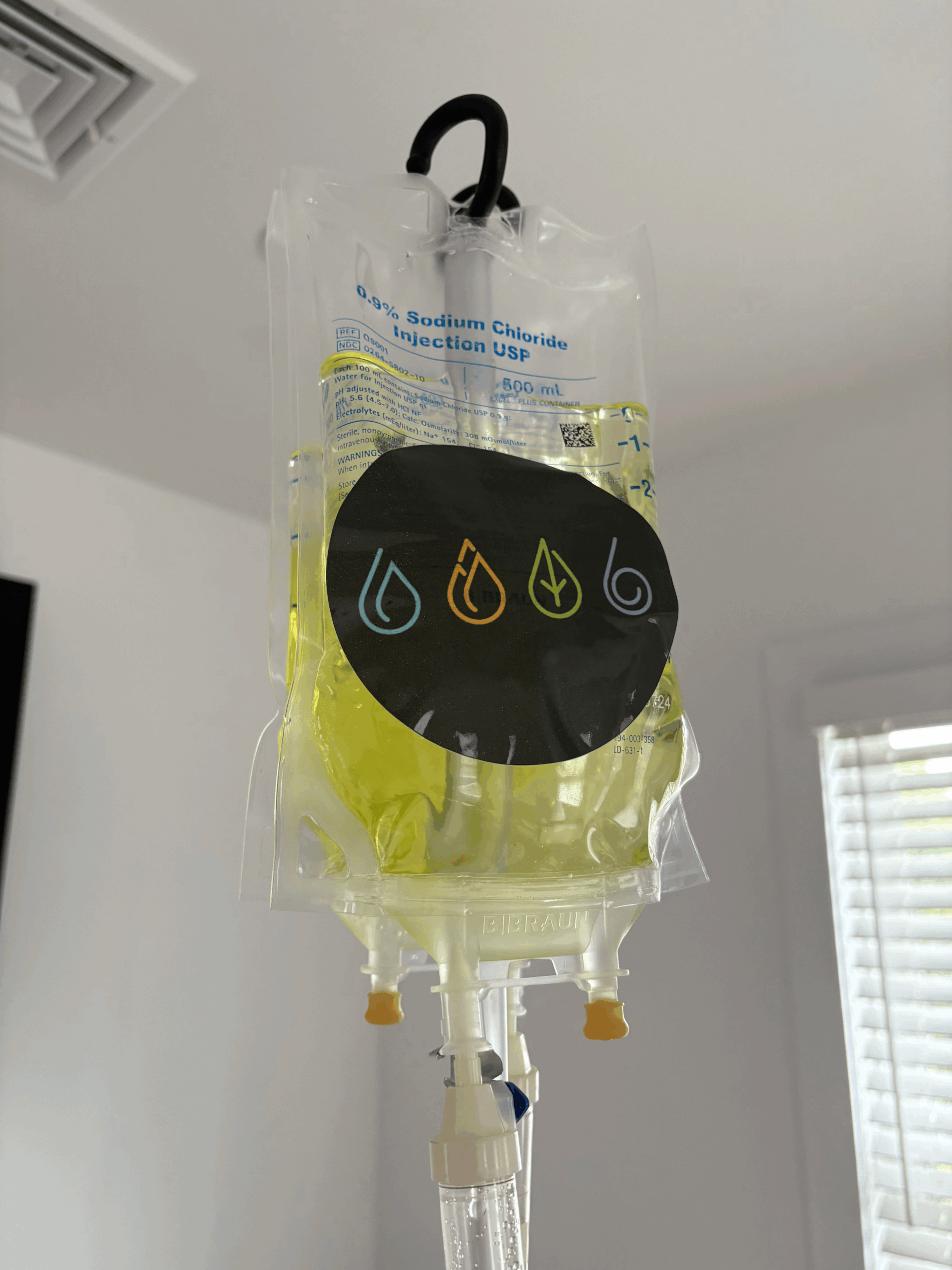 Zoomed in image of IV port