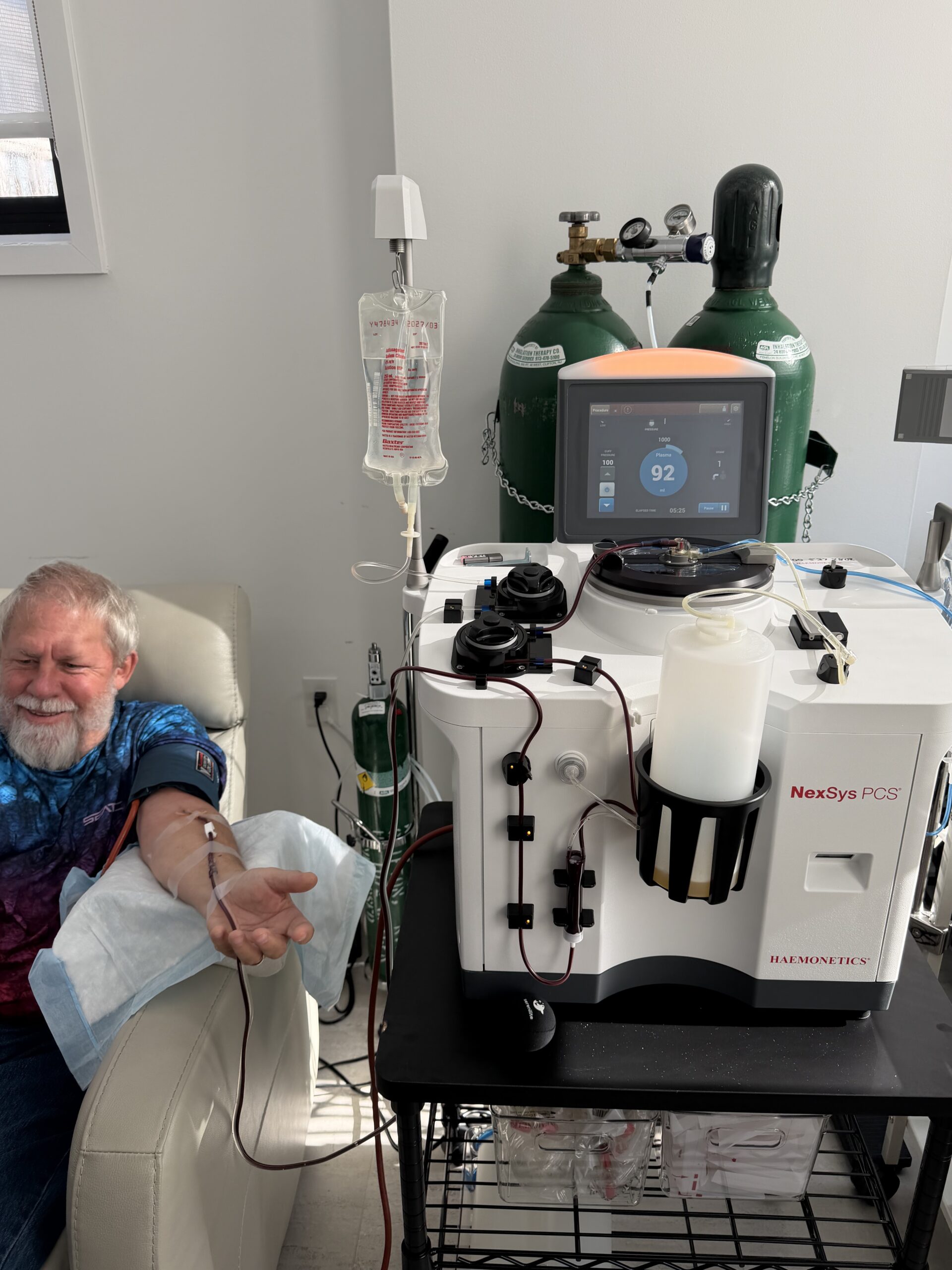 Plasmapheresis machine performing treatment on a client from IV Elements