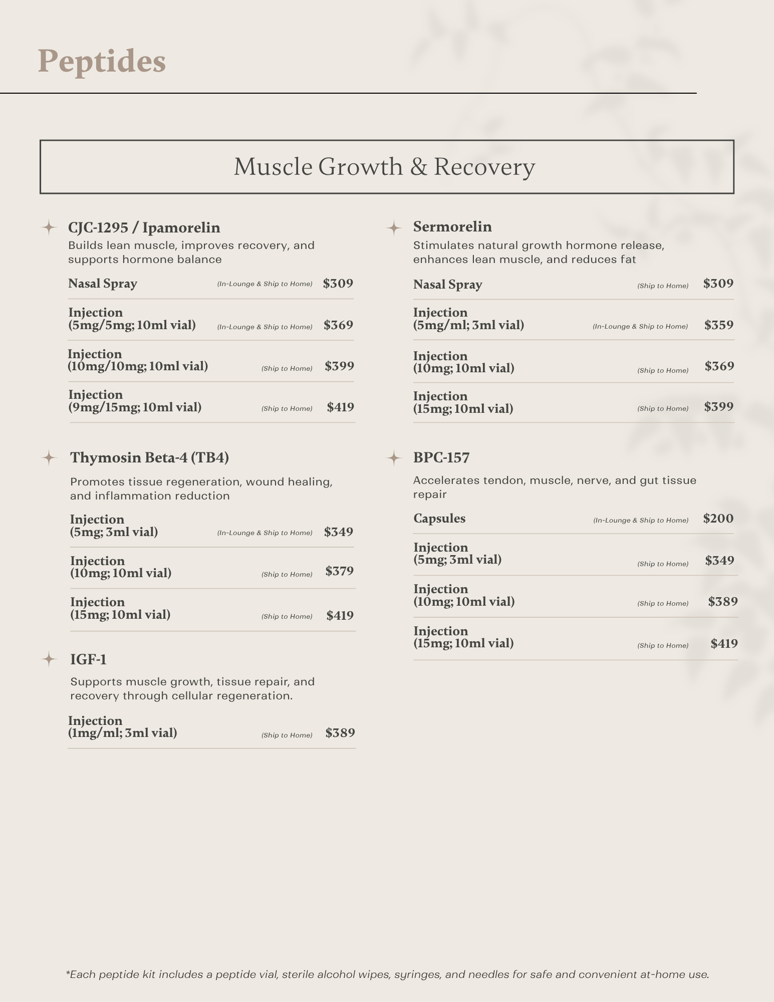 Overview of peptide therapy services for medical wellness and optimization.